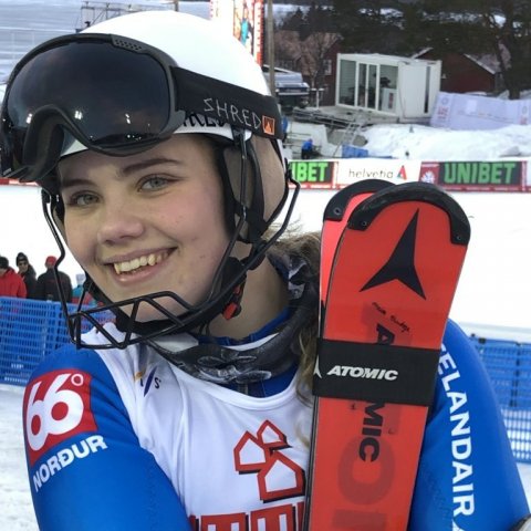 María Finnbogadóttir eftir keppni á HM 2019