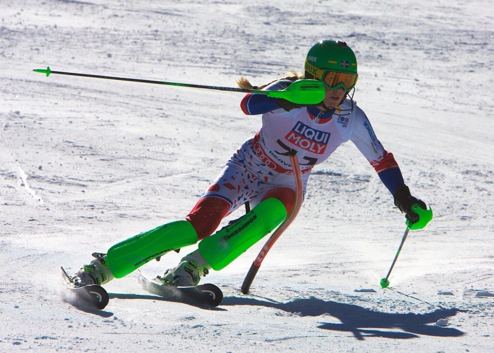 Freydís Halla Einarsdóttir við keppni á HM 2015 í Vail, Bandaríkjunum.