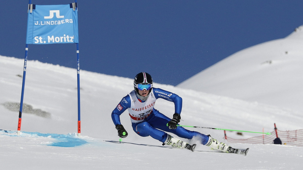 Freydís Halla í brautinni í Zuoz í dag