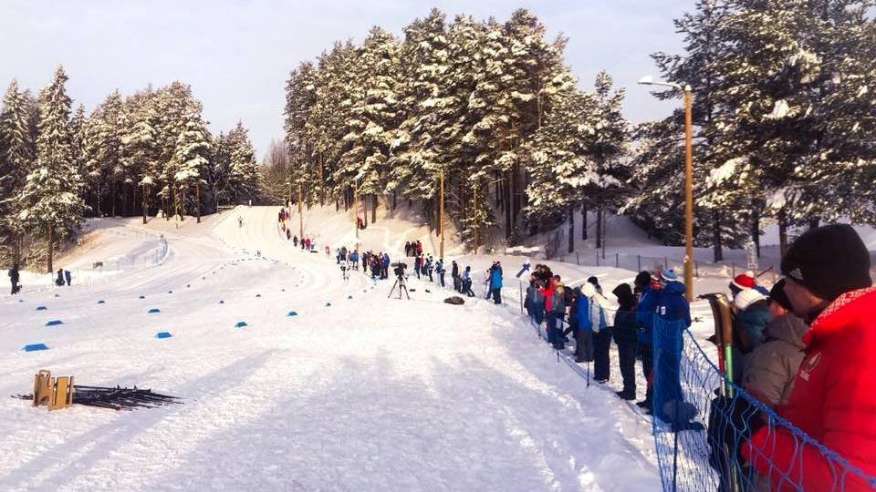 Hluti af keppnisbrautinni í dag