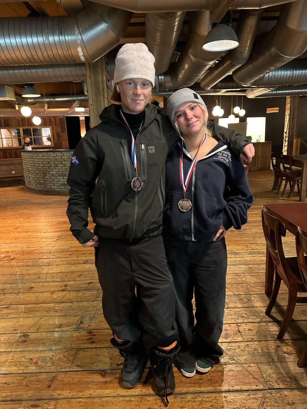 Anna Kamilla og Arnór Dagur á palli í Landgraaf