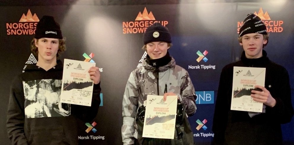 Baldur Vilhelmsson (lengst til vinstri) á verðlaunapallinum í Noregi í gær