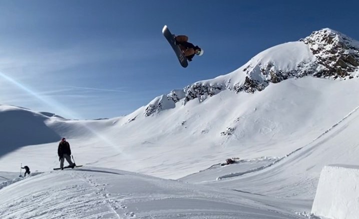Benni á flugi í brautinni í Sviss í dag