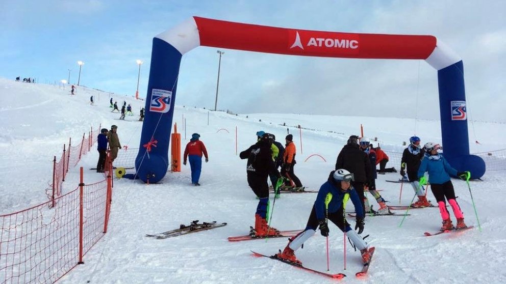 Frá mótsstað í gær