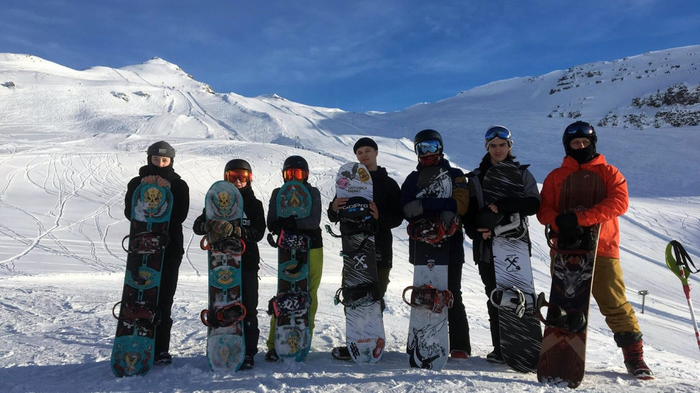 Snjóbrettamenn á ferð um landið