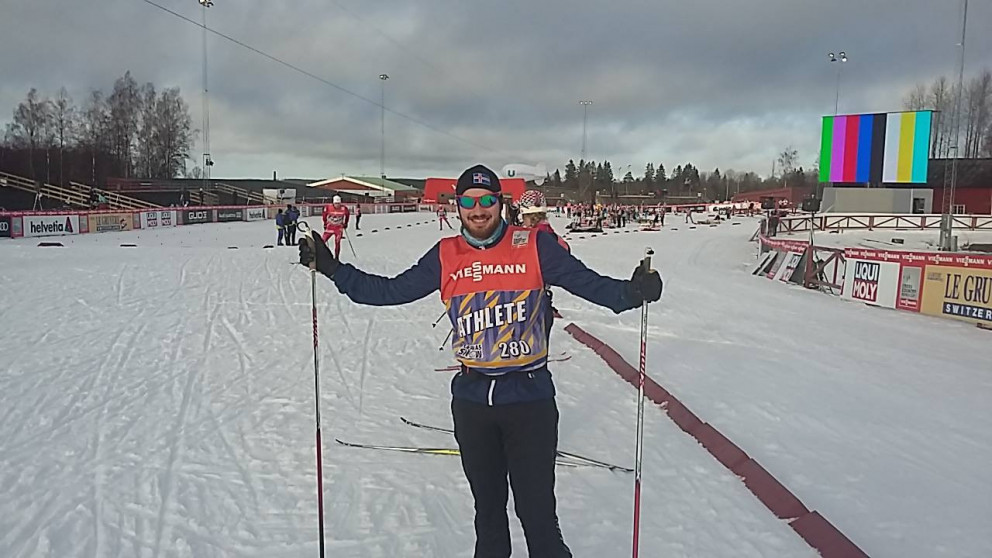 Brynjar Leó á æfingu í keppnisbrautinni í dag