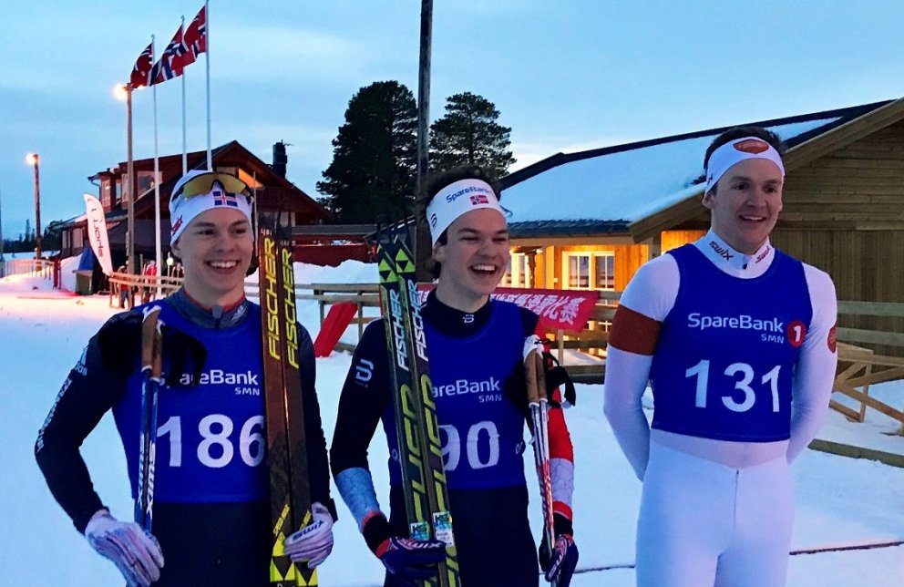 Dagur (til vinstri) á verðlaunapallinum á fimmtudag