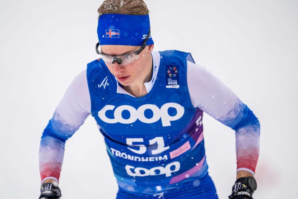 Dagur Benediktsson tók þátt í 50 km göngu á HM í dag