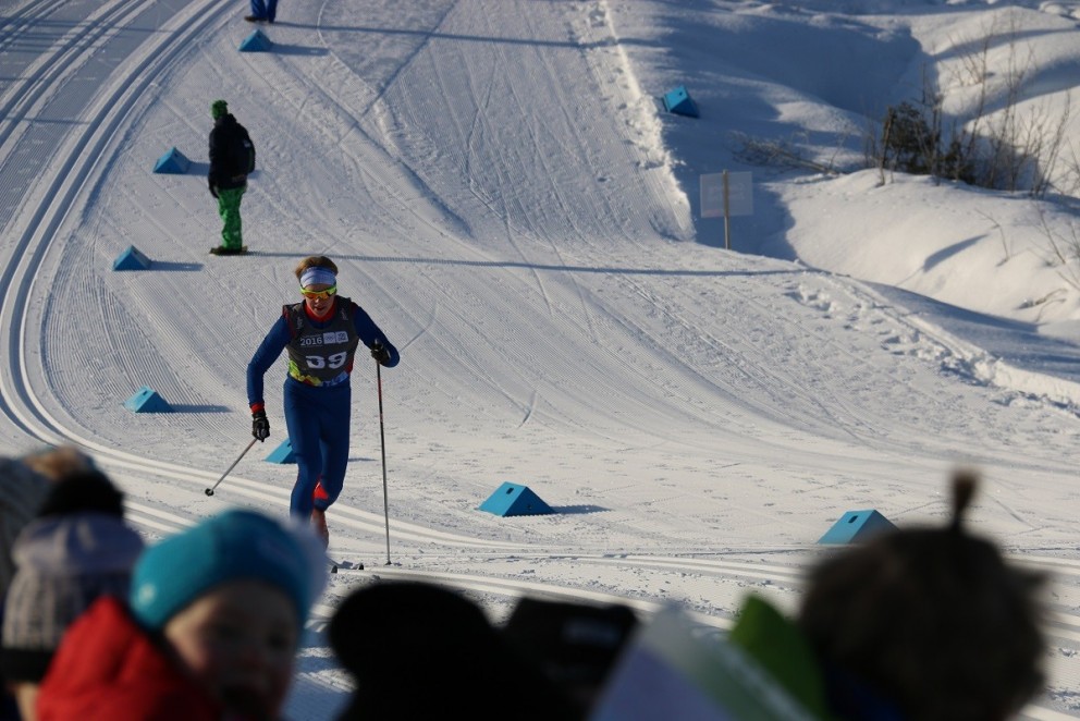 Dagur við keppni í sprettgöngu