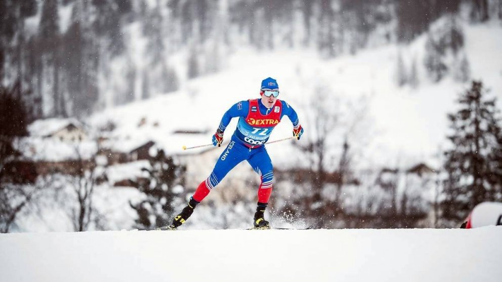 Snorri Einarsson í brautinni í dag. Mynd: Nordic Focus