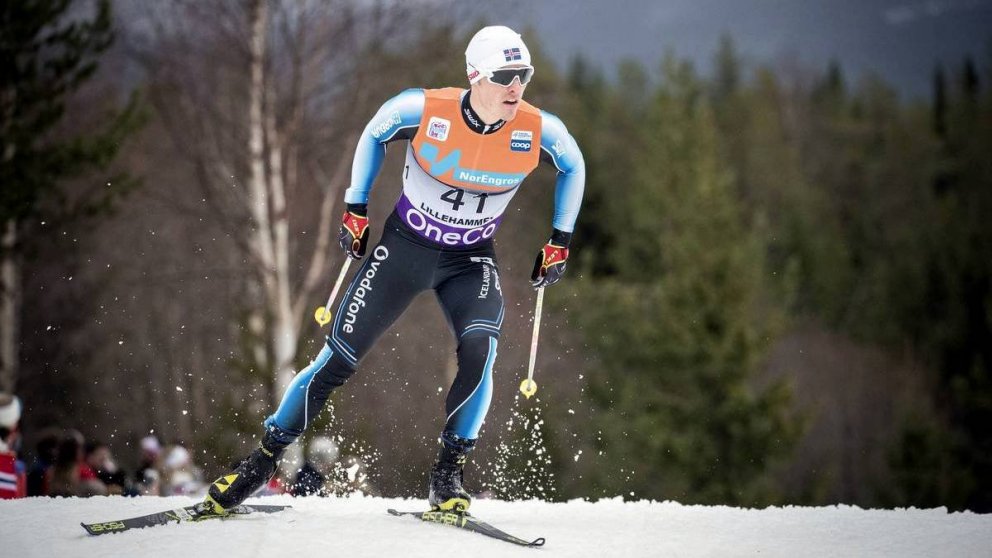 Snorri Einarsson í brautinni í dag. Mynd: NordicFocus