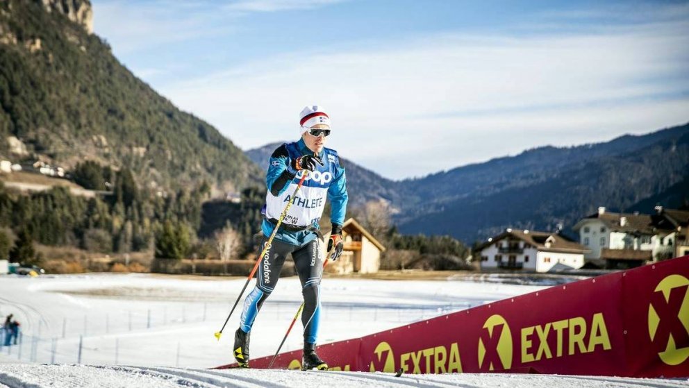Snorri Einarsson á æfingu í Val di Fiemme í gær. Mynd: NordicFocus
