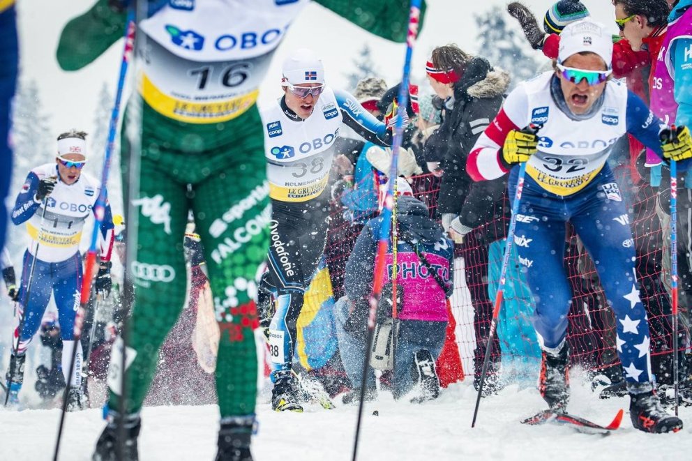 Snorri fyrir miðju í keppni dagsins. Mynd: Nordic Focus