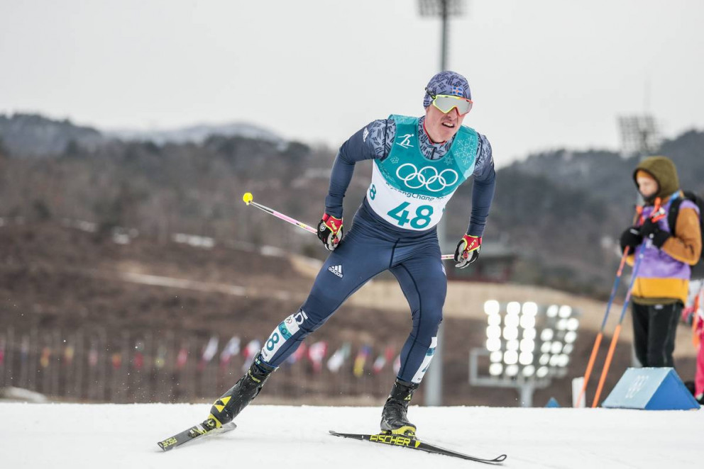 Snorri Einarsson í brautinni í dag. Mynd: NordicFocus