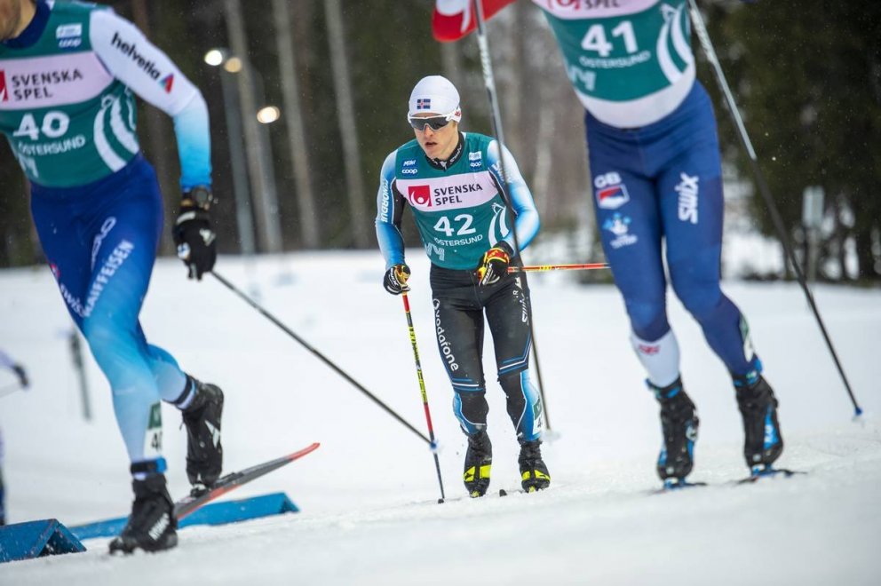 Snorri Einarsson í brautinni í gær, sunnudag. Mynd: NordicFocus