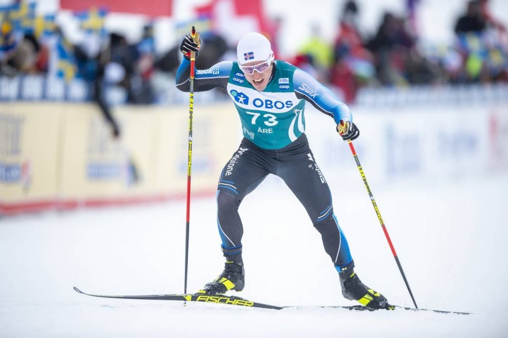 Snorri á miklum spretti í Åre. Mynd: NordicFocus