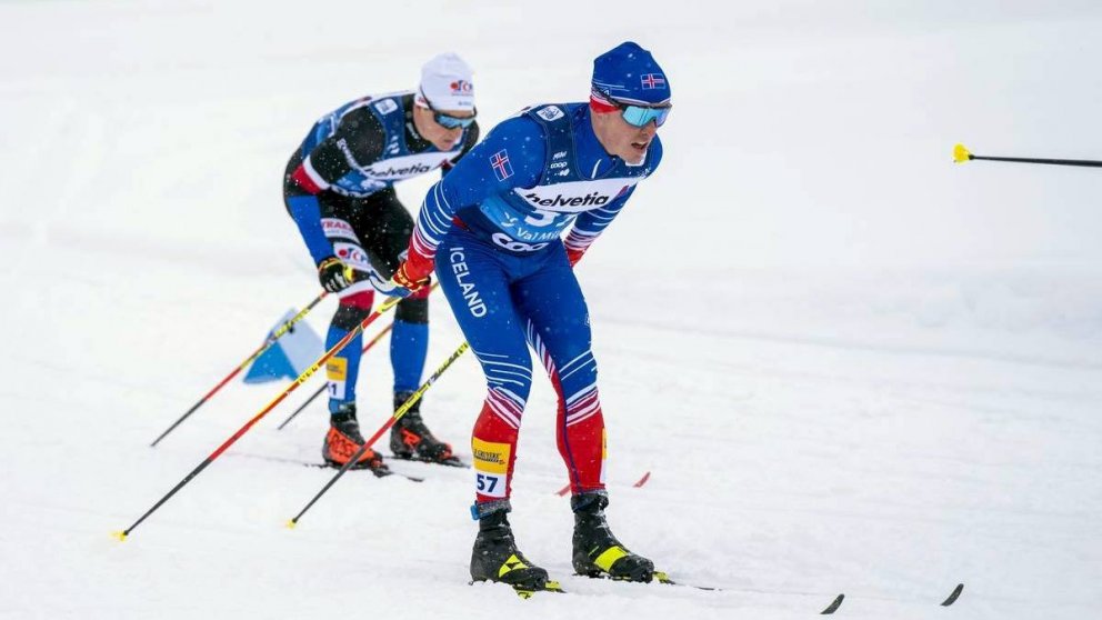 Snorri Einarsson við keppni í dag. Mynd: Nordic Focus