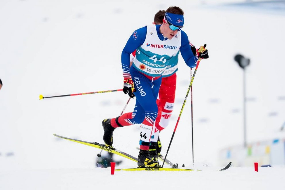 Snorri Einarsson í brautinni í dag