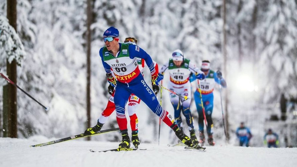 Snorri var í stórum hóp í keppninni í dag. Mynd: Nordic Focus