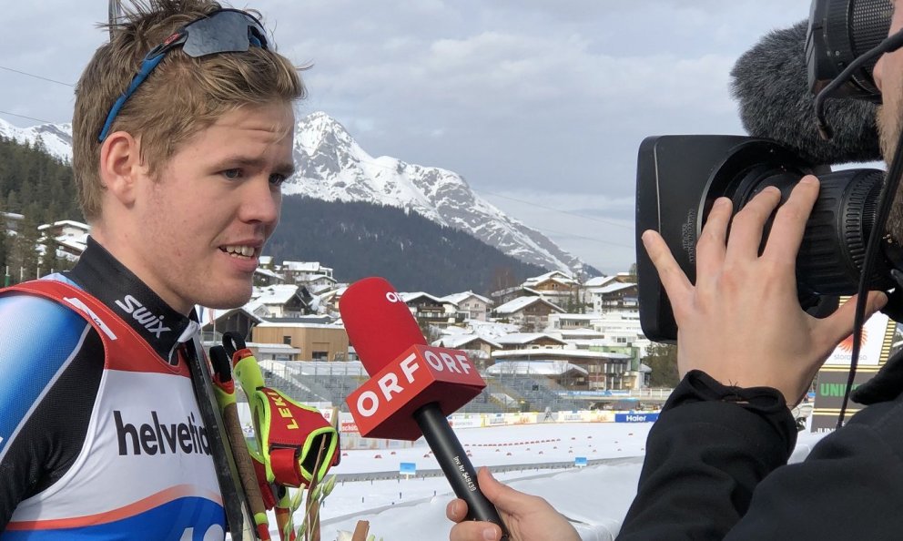 Albert Jónsson í viðtali við ORF sjónvarpsstöðina í mótslok