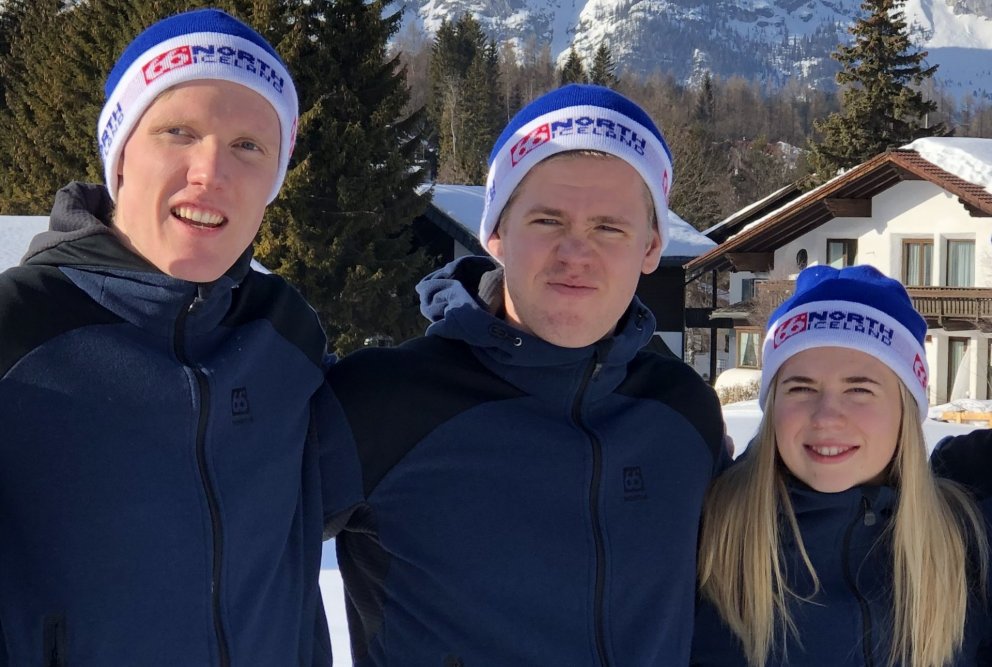 Ísak, Albert og Kristrún - landsliðsfólk SKÍ í skíðagöngu