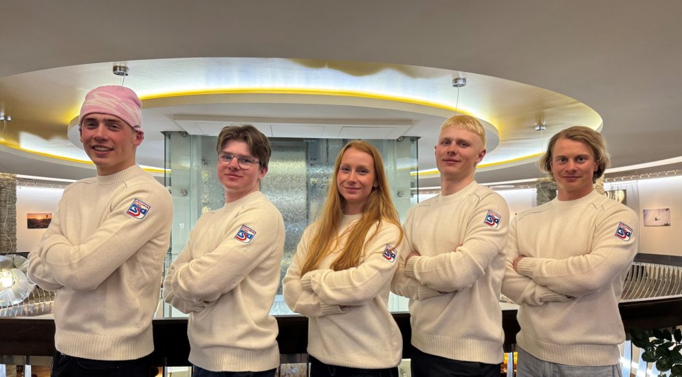 Keppendur á HM í Saalbach 2025, Jón Erik, Tobias Hófí Dóra, Gauti og Sturla Snær