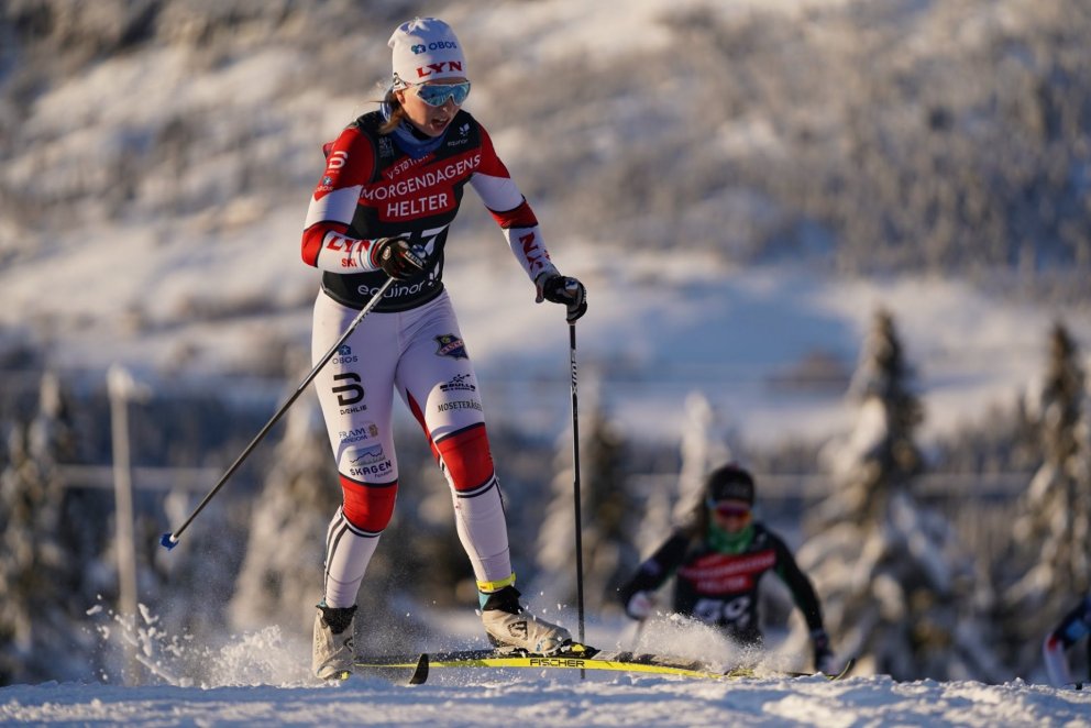 Kristrún Guðnadóttir á fullu í brautinni í Lygna