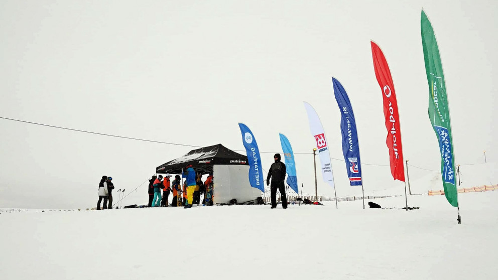 Veðrið var að stríða mótshaldara um helgina í Bláfjöllum