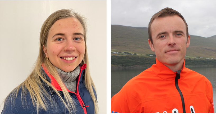 Skíðafólk ársins 2023, Kristrún Guðnadóttir og Snorri Einarsson (samsett mynd)