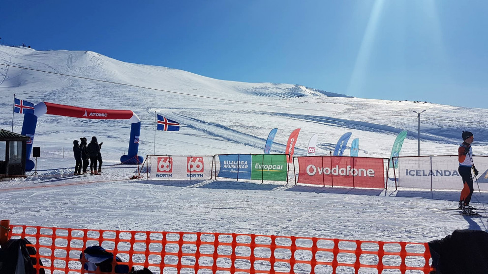 Frábærar aðstæður voru í Bláfjöllum