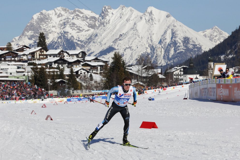 Snorri Einarsson á fullri ferð í brautinni í dag