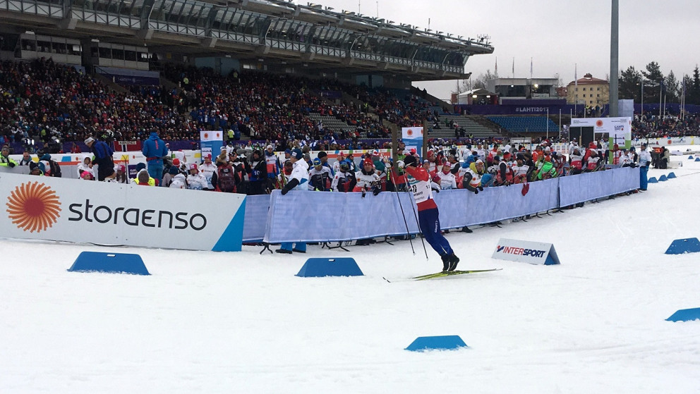 Snorri Einarsson í brautinni í dag