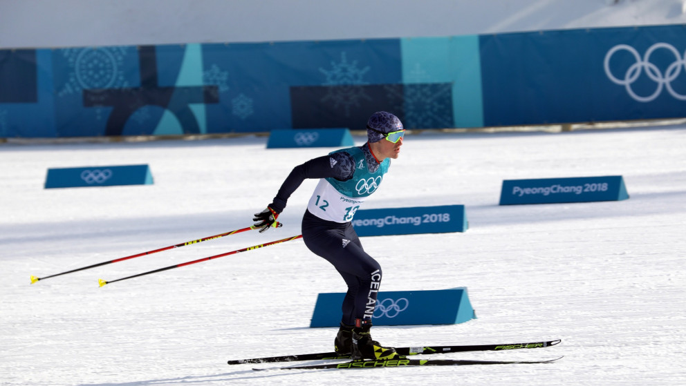 Snorri Einarsson í brautinni í dag