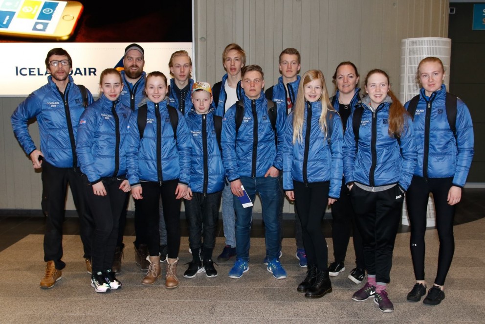 Hópurinn við brottför í morgun